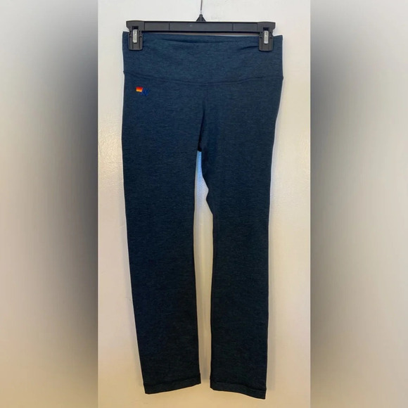 Aviator Nation Rainbow Crop Leggings Charcoal Size Small - Picture 1 of 7